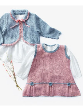 Vestido executado com a cor 81 - Rosa e 