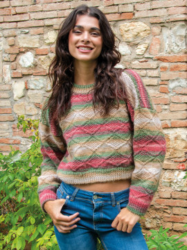 Camisola com padrão de diamantes na cor 773 da Ben Fatto (instruções - carregue em Modelo 3D)