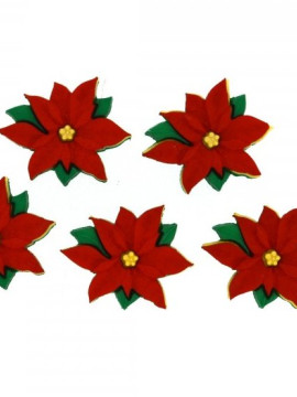 Conj. Botões Natal - Flores Vermelhas