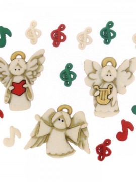 Conj. Botões Natal - Coro de Anjos