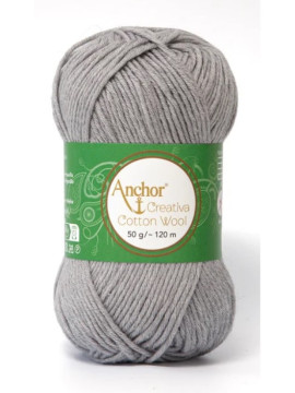 Novelo de Cotton Woll cor 434 - cinza