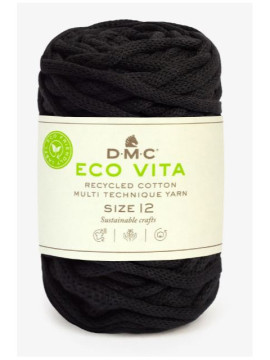 Bobine de fio macramé 4mm -cor 02 - Preto Eco Vita 12
