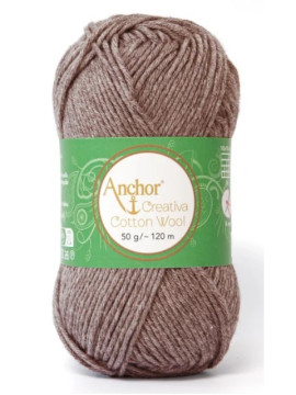 Fio algodão e lã Creativa Cotton Wool Anchor cor 162-Brown