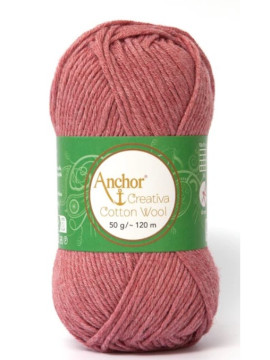 Fio algodão e lã Creativa Cotton Wool Anchor cor 192-Rosa Velho
