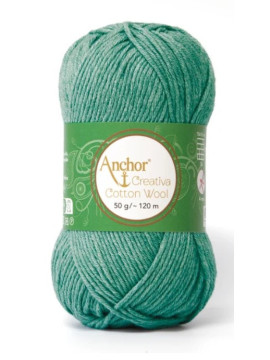 Fio algodão e lã Creativa Cotton Wool Anchor cor 241-Emerald Green