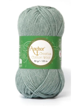 Fio lã com algodão Cotton Wool Anchor cor 402 -Sage