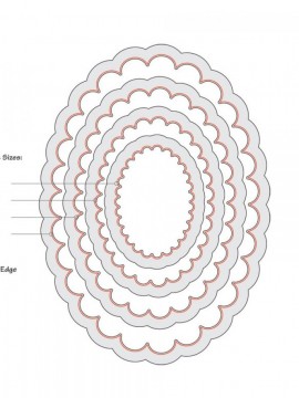 Sizzix Framelits Die Set 4PK - Ovals, Scallop